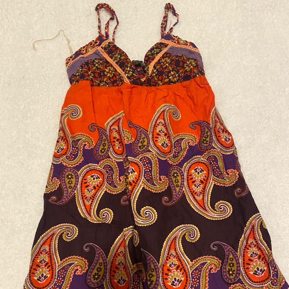 Orange Pattern Dress (will wash clothes to get them fresh & wrinkles out)!